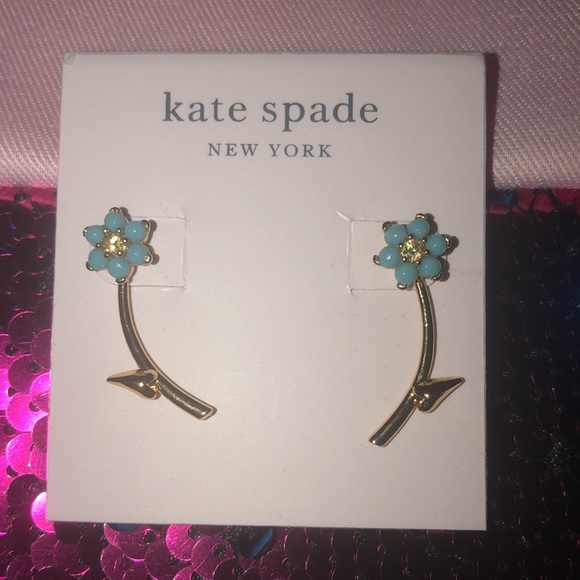 Kate Spade Myosotis Flower Gold Ear Jacket Earrings | NEW - Picture 7 of 7